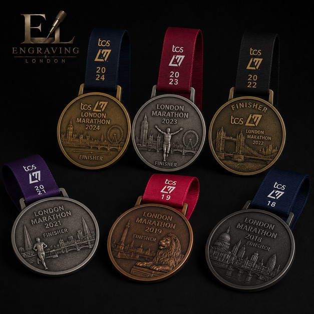 London marathon medal engraving